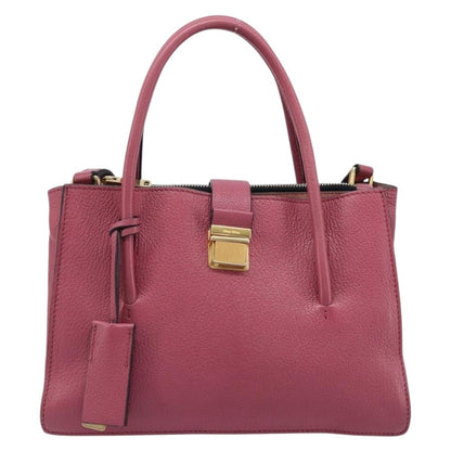 Miu Miu Madras Convertible Compartment Leather, Pink, Leather, Tote Bag