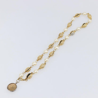 Chanel CC Necklace Faux Pearl and Metal, Gold, Metal, Necklace