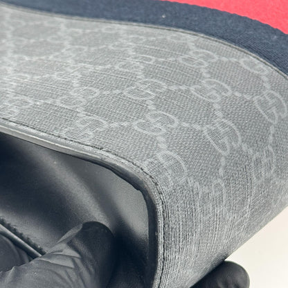 Gucci Web Zip Pouch GG Coated Canvas, Black, Canvas, Clutch