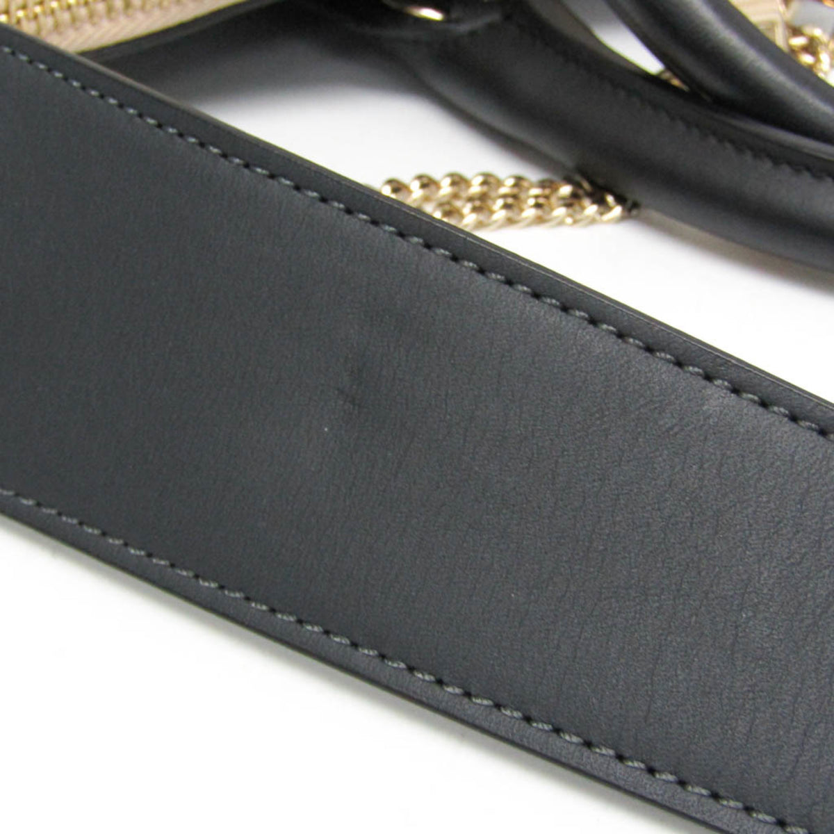 Chloe Bicolor Baylee Satchel Leather, Gray, Leather, Handbag