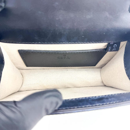 Gucci Padlock GG Embossed Leather, Black, Leather, Shoulder Bag