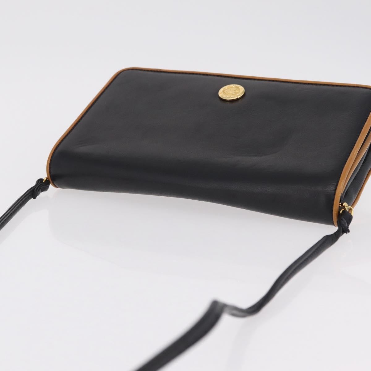 Celine Flap Shoulder Leather, Black, Leather, Shoulder Bag