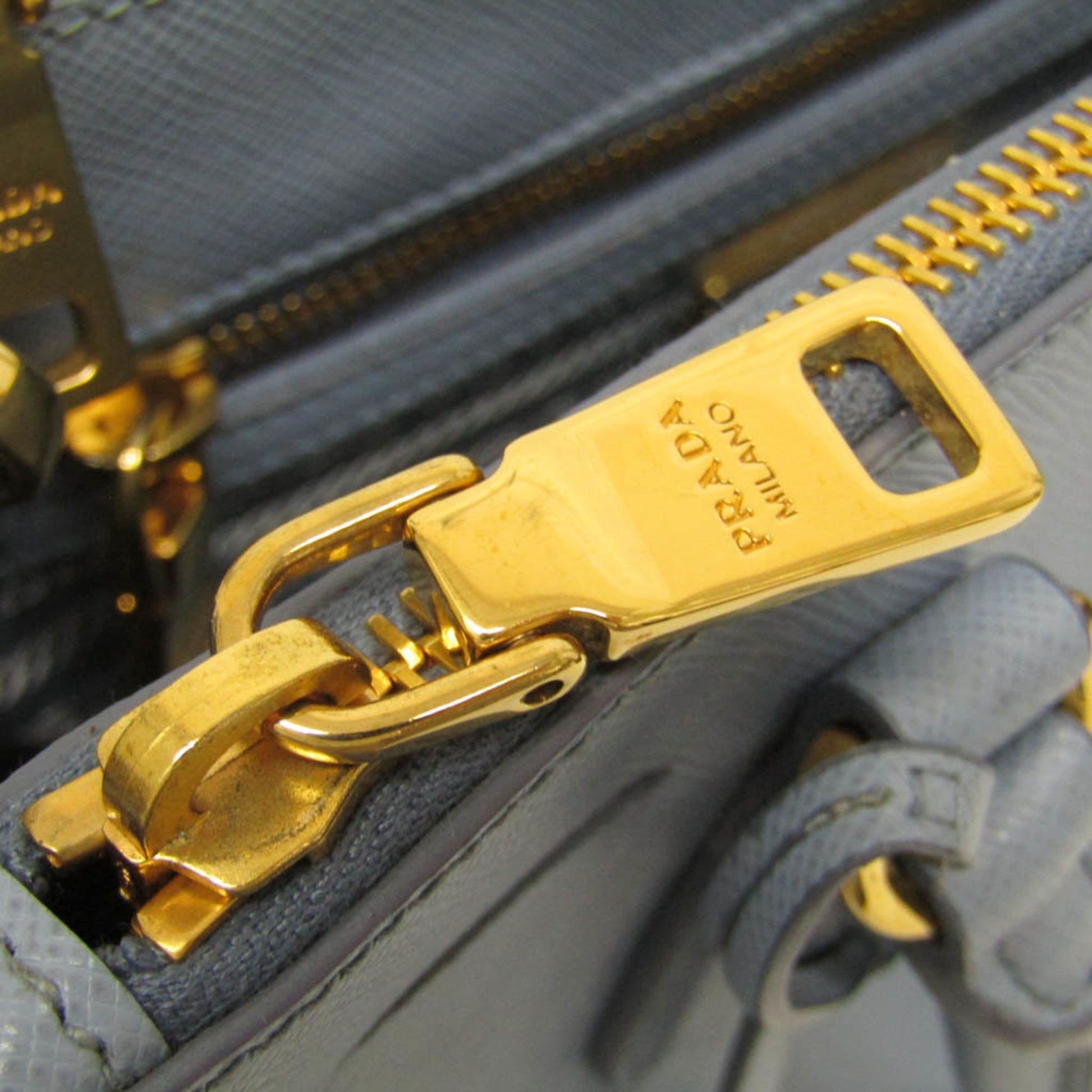 Prada Galleria, Blue, Leather, shoulder