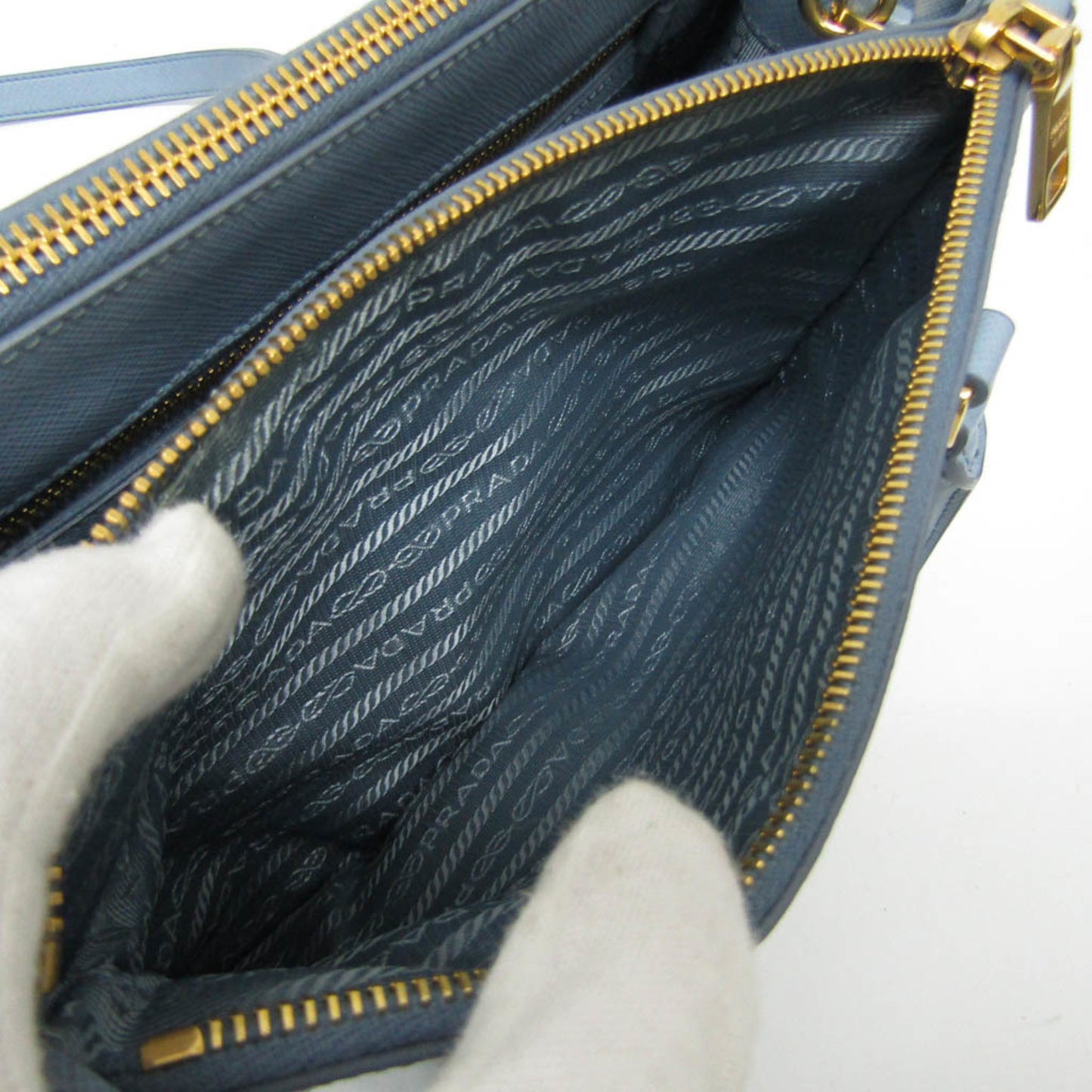 Prada Galleria, Blue, Leather, shoulder
