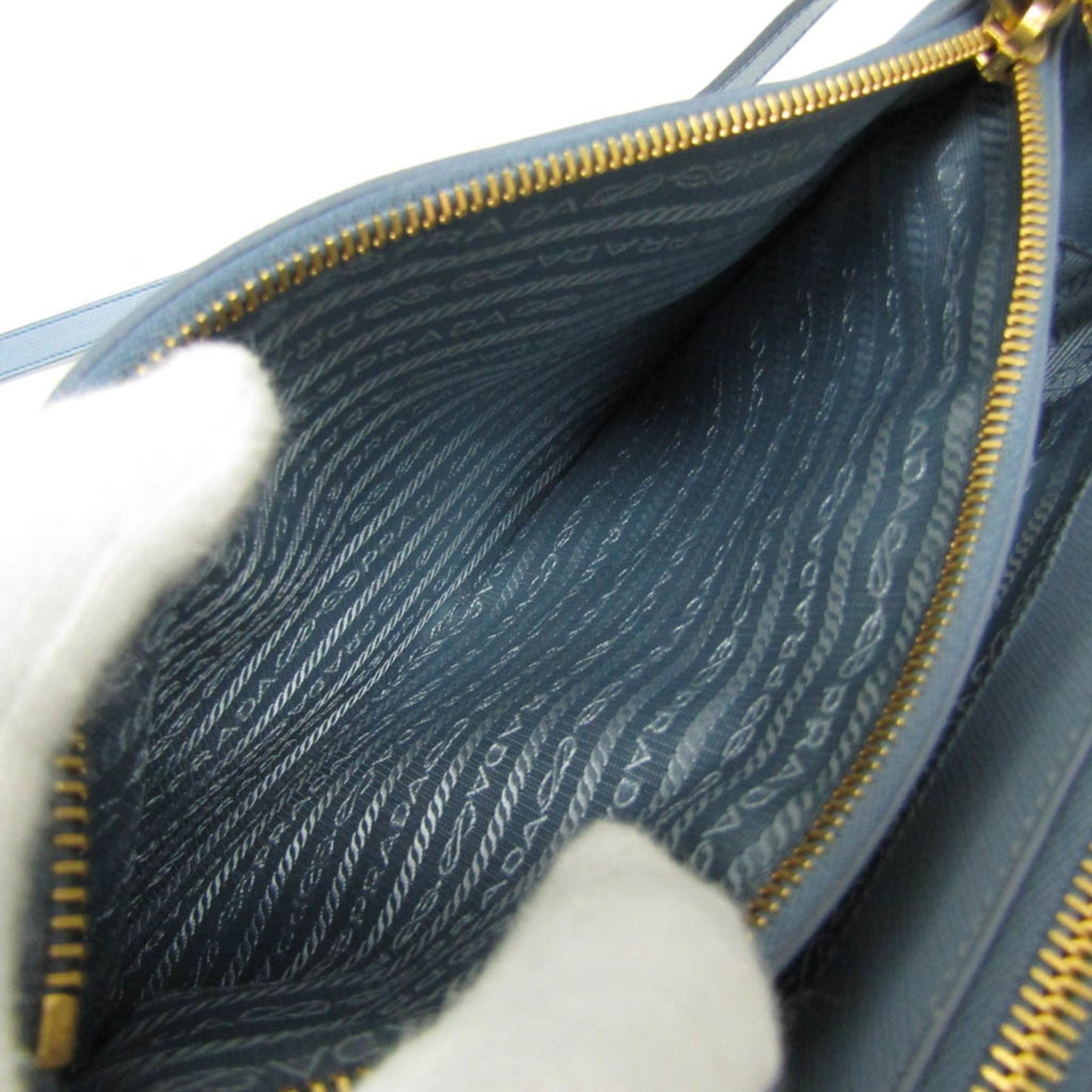 Prada Galleria, Blue, Leather, shoulder