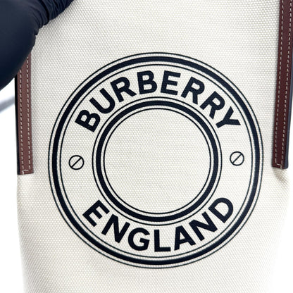 Burberry Peggy Logo Bucket Canvas, Beige, Canvas, Handbag