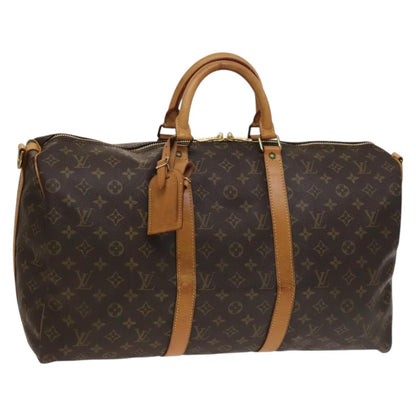 Louis Vuitton Keepall Bandouliere Bag Monogram Canvas, BROWN, CANVAS, Travel bag