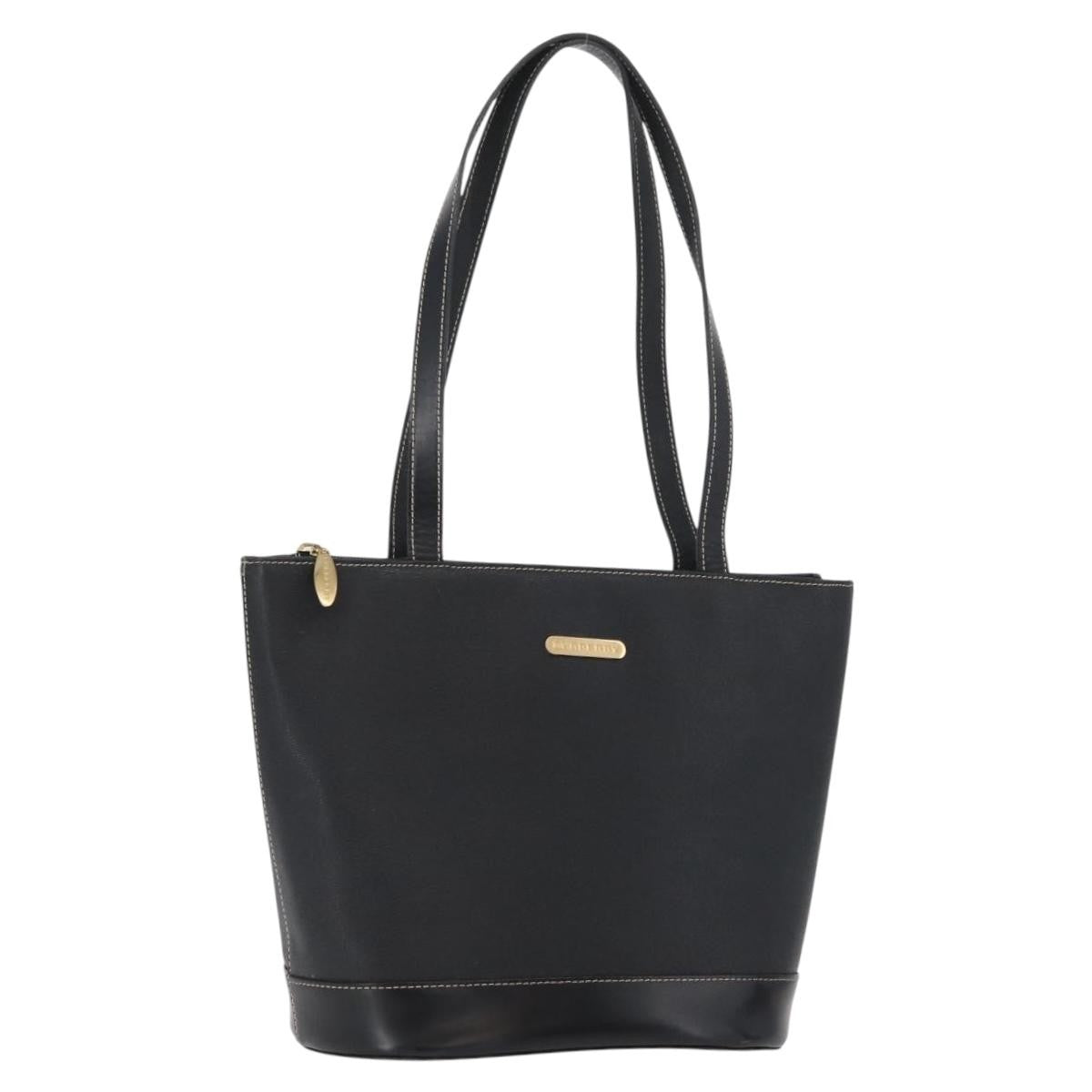 Burberry Vintage Vintage Check Coated Canvas, Black, Leather, Tote Bag