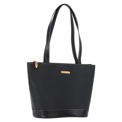 Burberry Vintage Vintage Check Coated Canvas, Black, Leather, Tote Bag