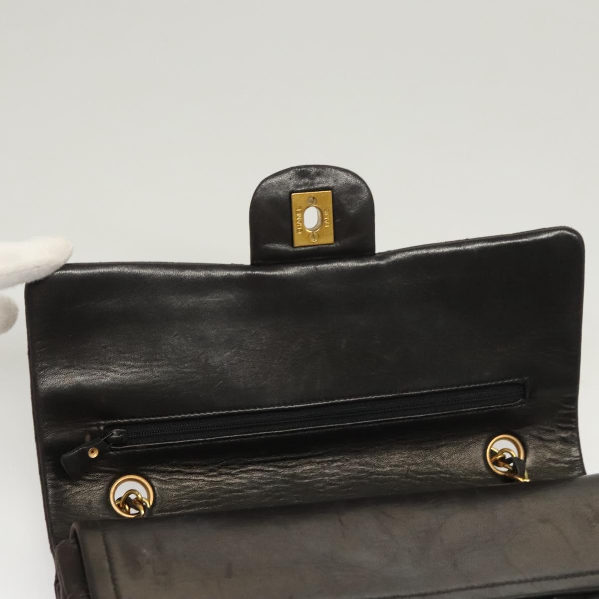 Chanel Vintage Classic Double Flap Bag Quilted Lambskin, BLACK, LEATHER, Shoulder bag