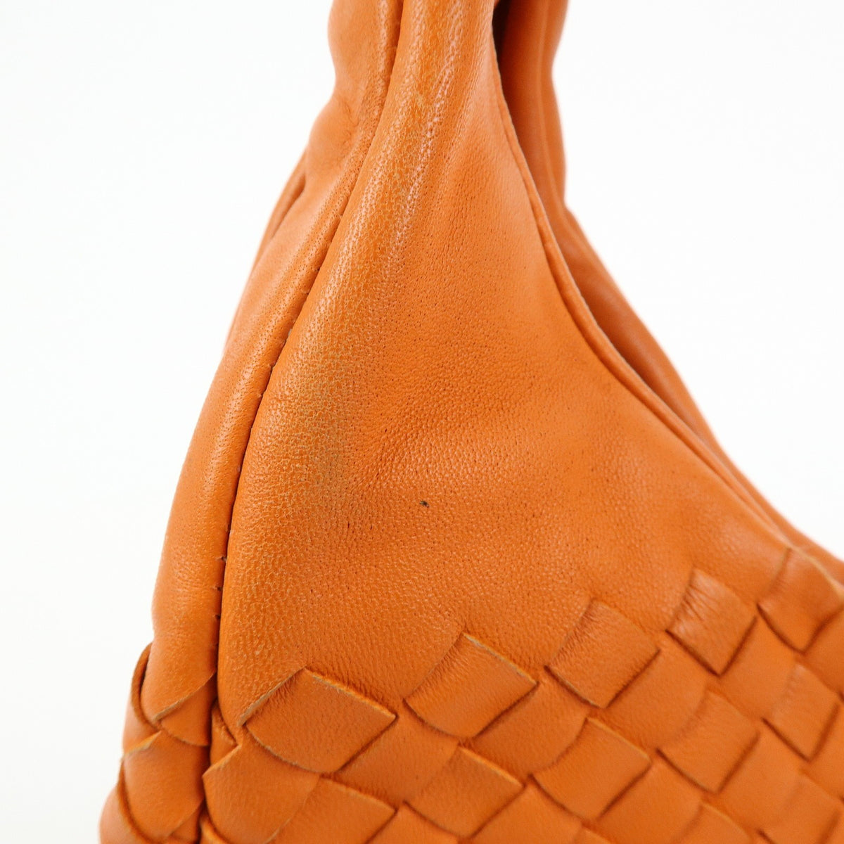 Bottega Veneta Campana Hobo Intrecciato Nappa, Orange, Leather, Shoulder Bag