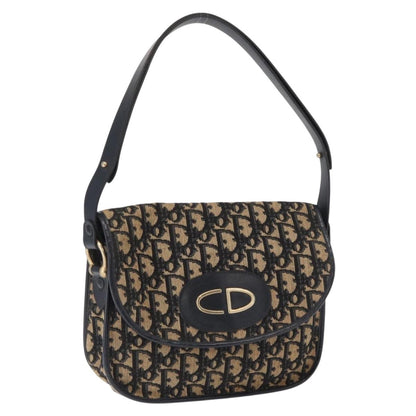 Christian Dior Vintage Trotter Shoulder Bag Canvas, NAVY, CANVAS, Shoulder bag