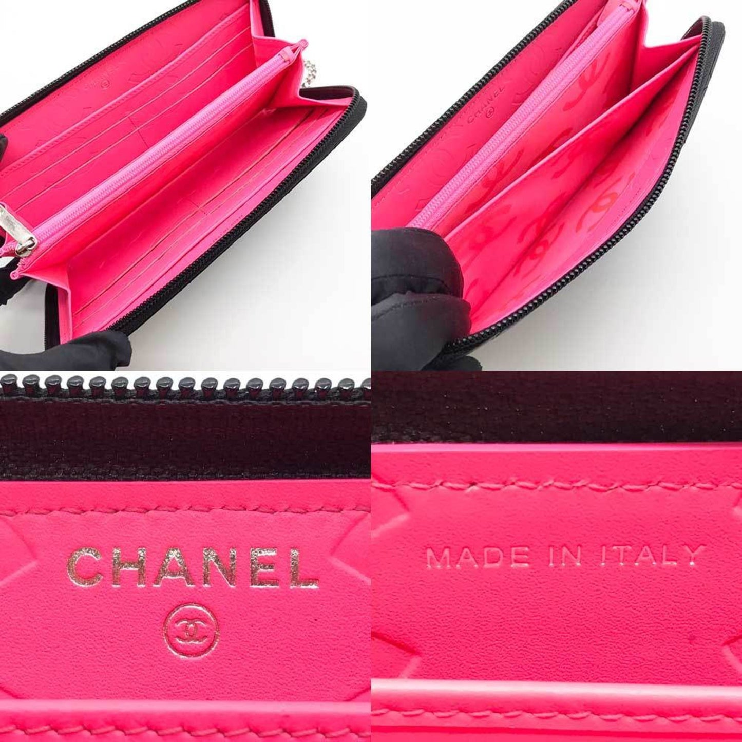 Chanel Cambon, Black, Leather, wallet