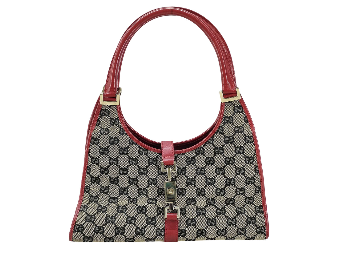 Gucci Vintage Jackie O Hobo Canvas and leather, Beige, Canvas, Shoulder Bag