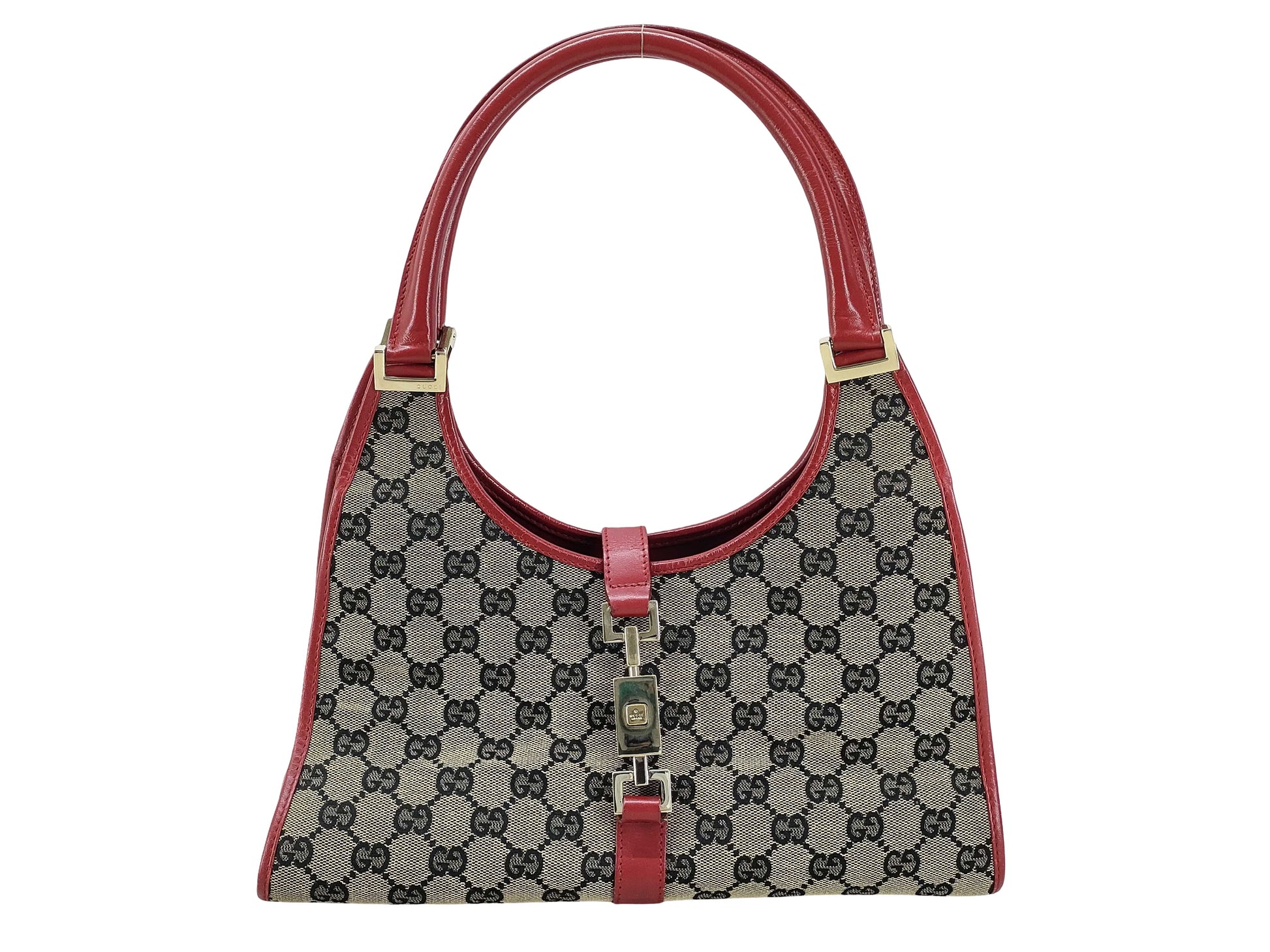 Gucci Vintage Jackie O Hobo Canvas and leather, Beige, Canvas, Shoulder Bag