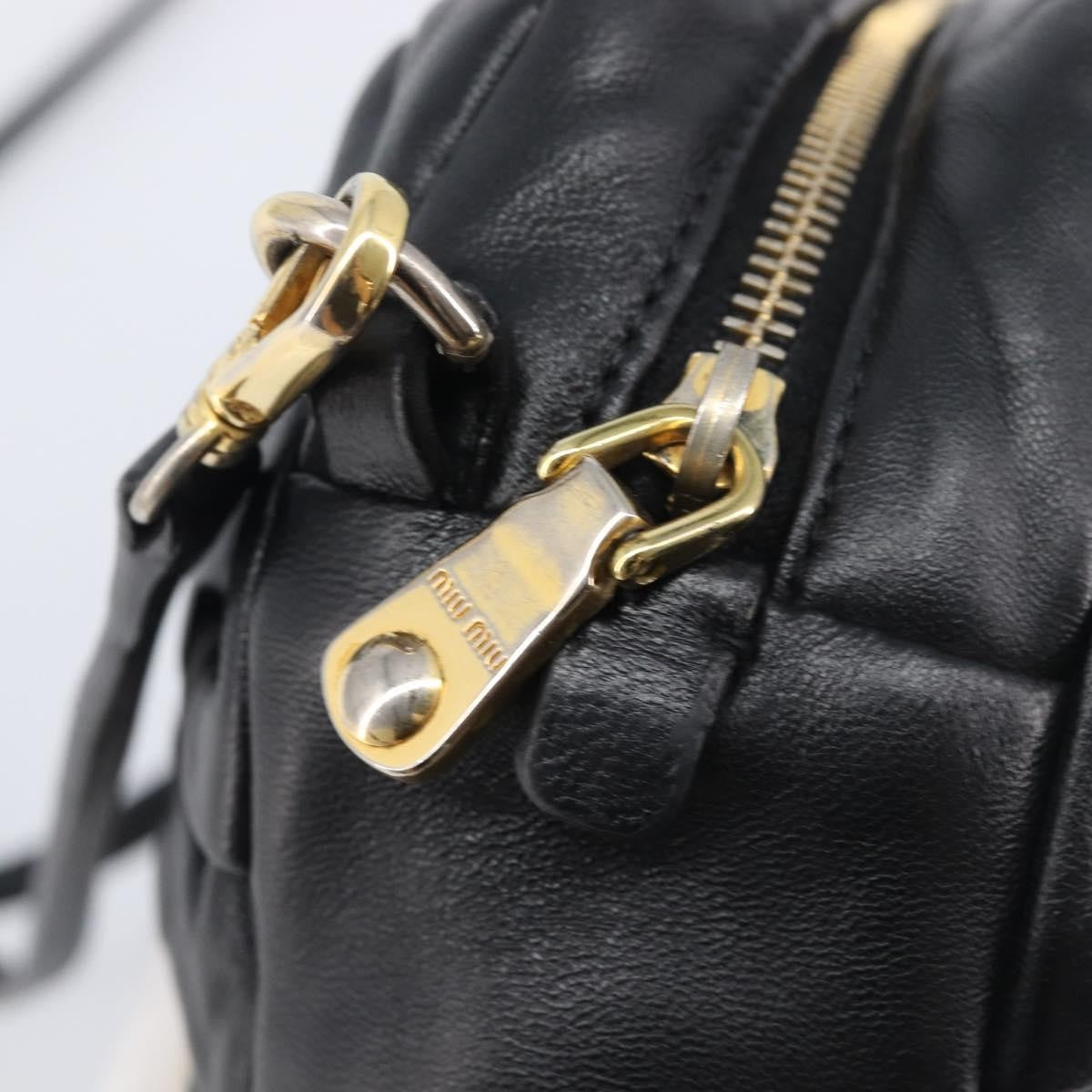 Miu Miu Shoulder Matelasse Leather, Black, Leather, Shoulder Bag