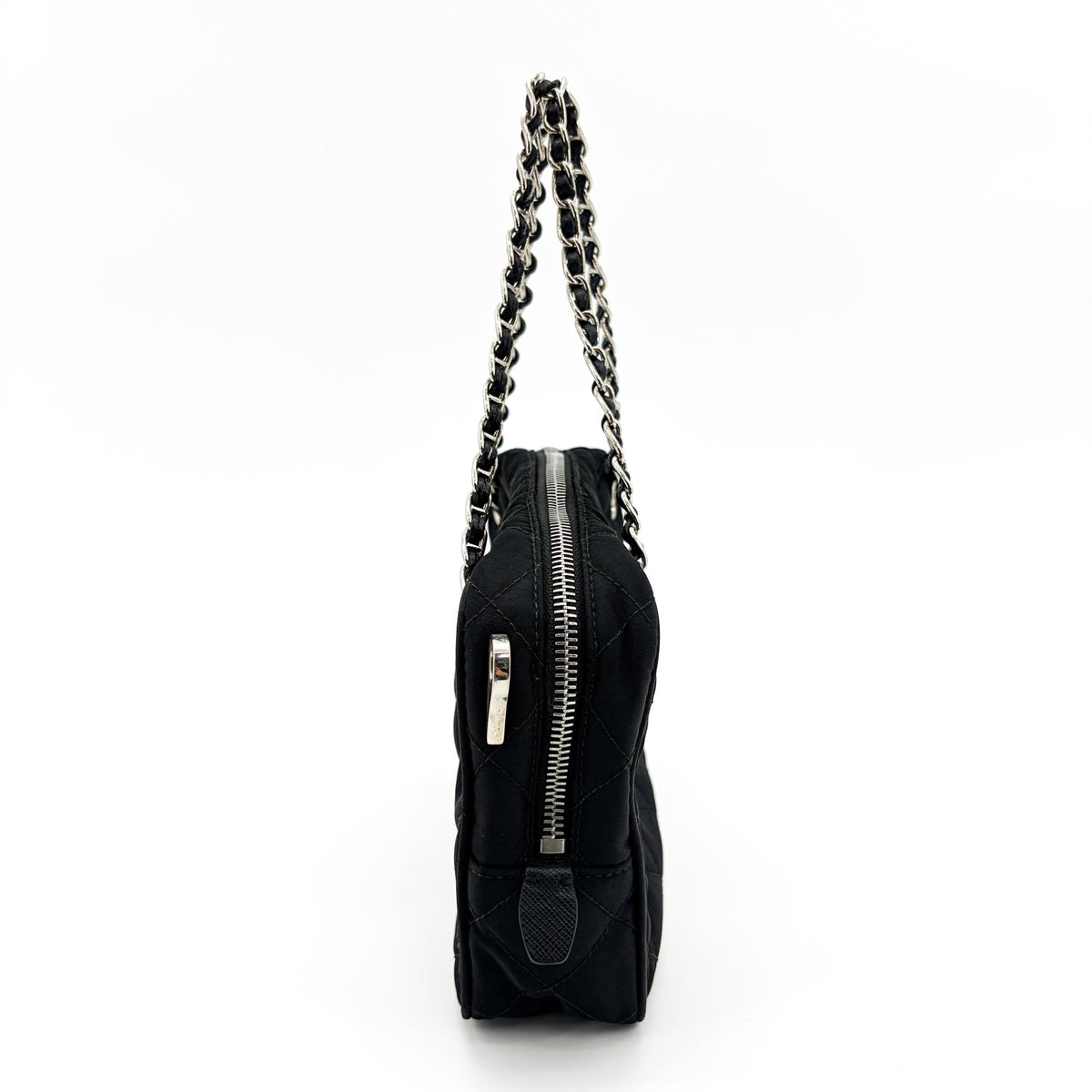 Prada Convertible Quilted Tessuto, Black, Nylon, Shoulder Bag