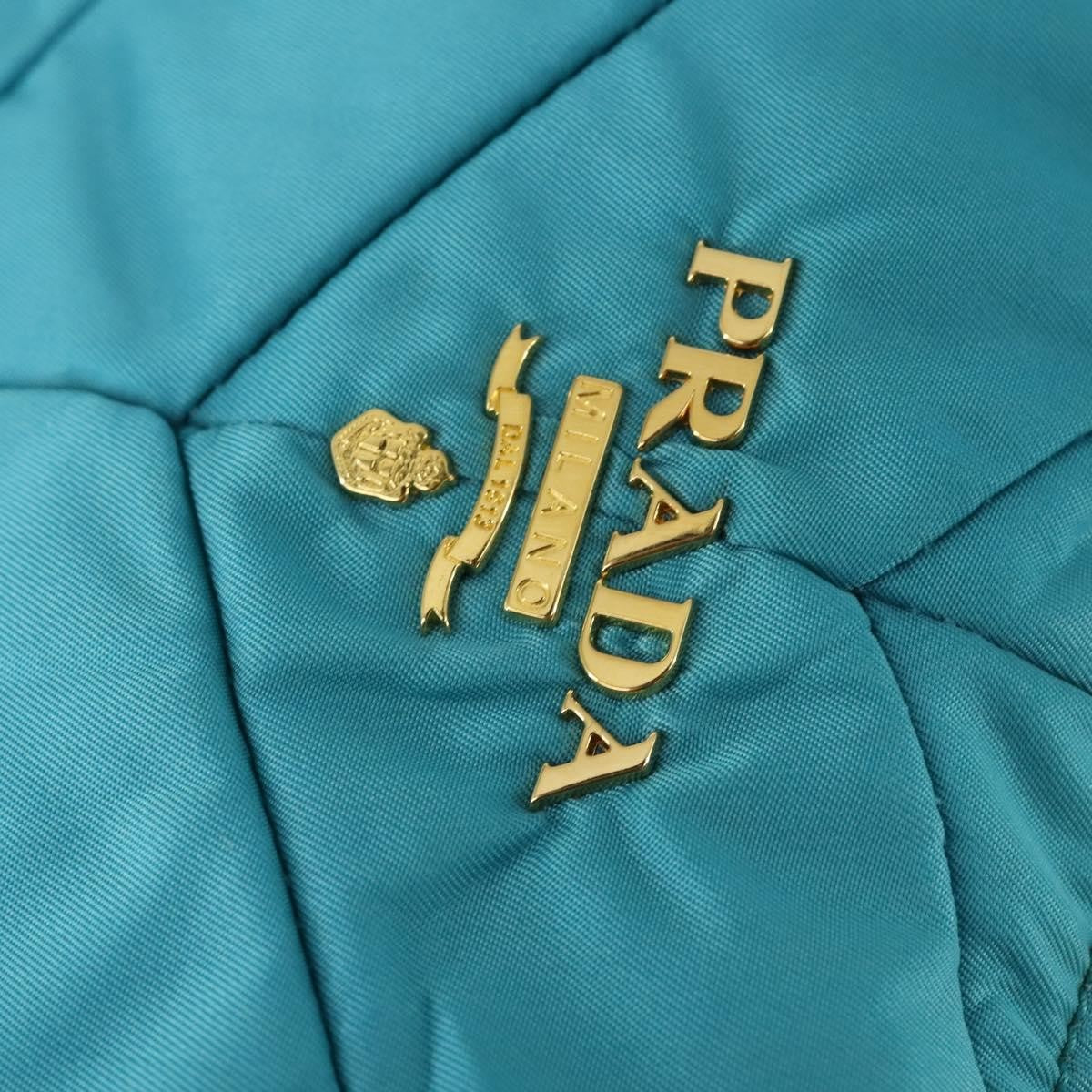 Prada Zip Hobo Chevron Tessuto, Blue, Nylon, Shoulder Bag