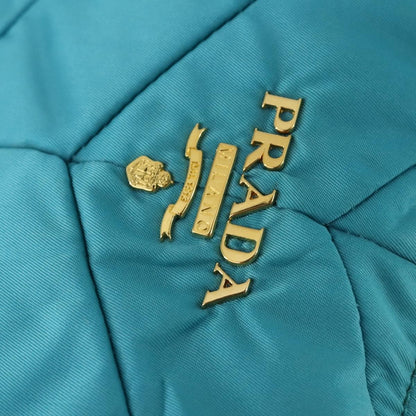 Prada Zip Hobo Chevron Tessuto, Blue, Nylon, Shoulder Bag