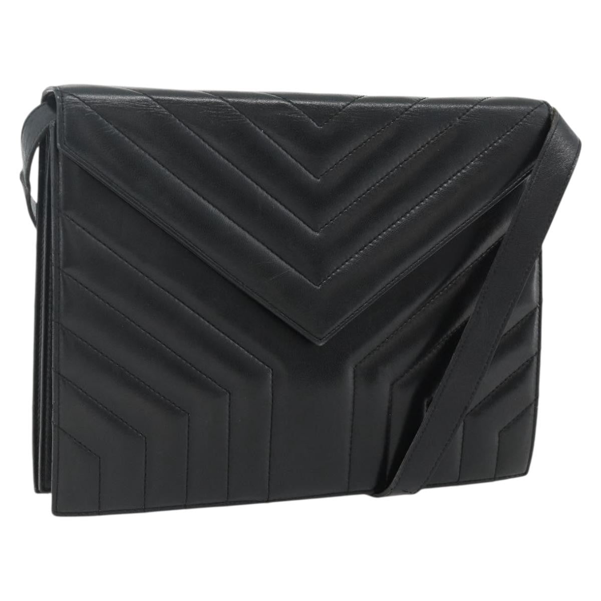 Saint Laurent Loulou NM Matelasse Chevron Leather, Black, Leather, Shoulder Bag