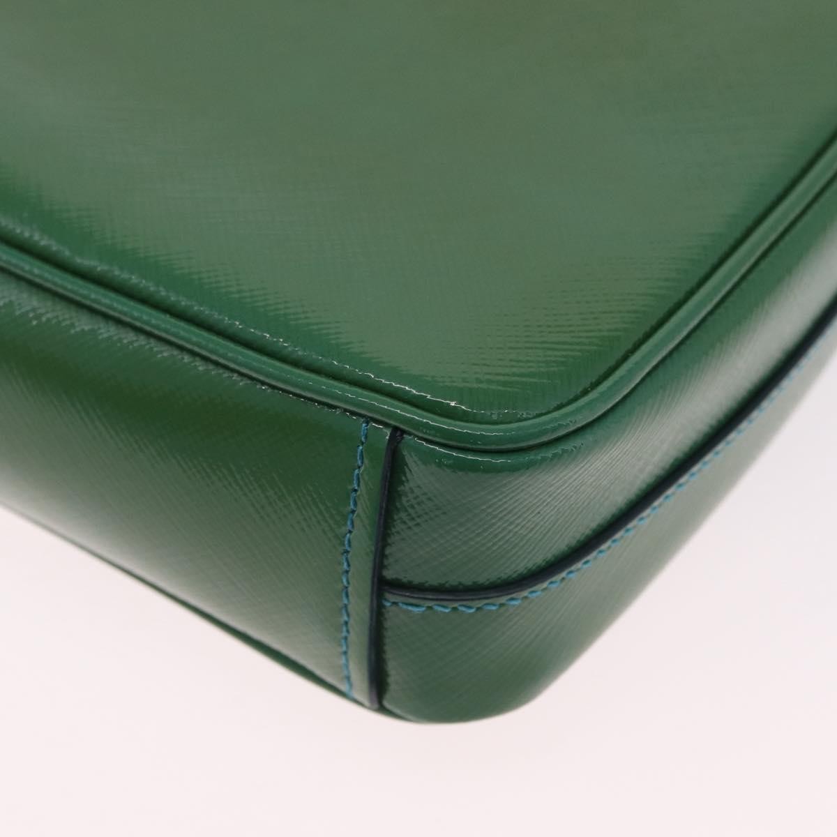 Prada Sound Chain Saffiano Leather, Green, Leather, Shoulder Bag