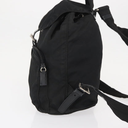 Prada Double Front Pocket Tessuto, Black, Nylon, Backpack