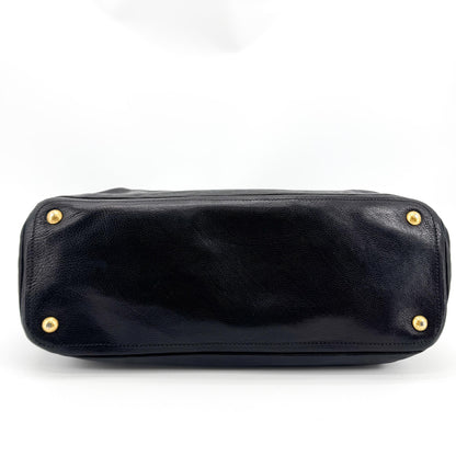 Prada Vitello Daino Leather, Black, Leather, Shoulder Bag