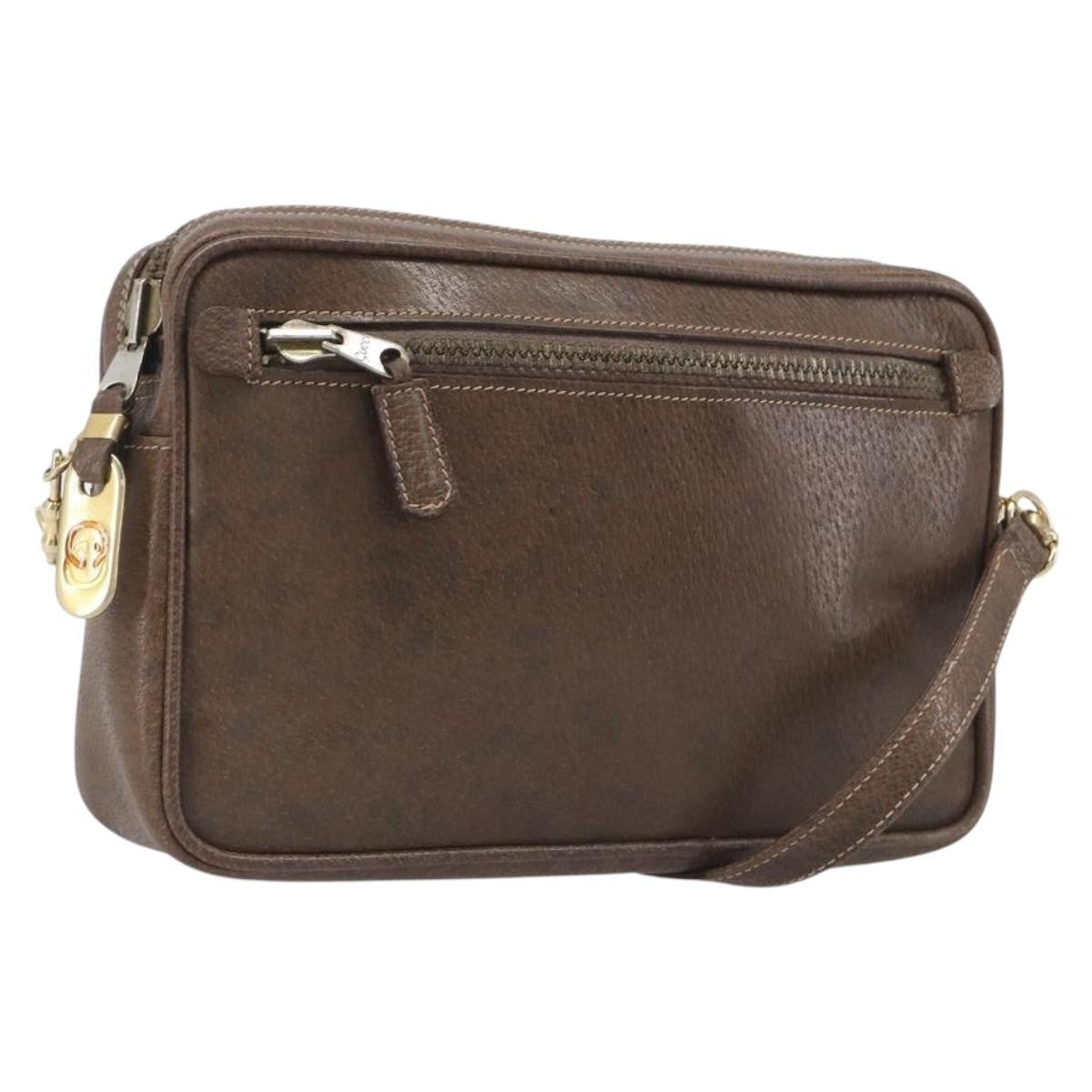 Gucci Shoulder Leather, Brown, Leather, Shoulder Bag