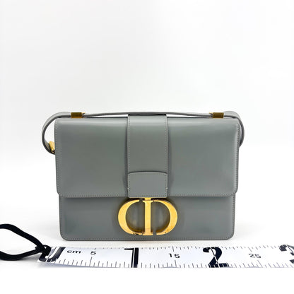 Christian Dior 30 Montaigne Box Leather, Gray, Calfskin, Handbag