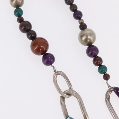 Chanel CC Station Long Metal with Faux Pearls and Beads, Multicolour, Metal, Necklace