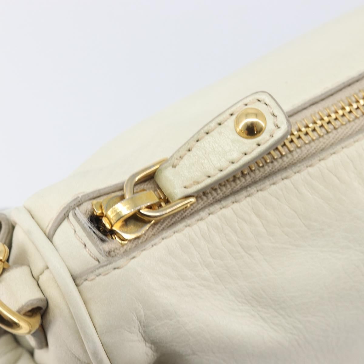 Miu Miu Beau Top Handle Leather, White, Leather, Handbag