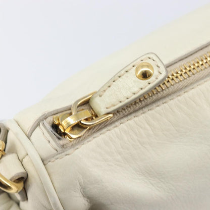 Miu Miu Beau Top Handle Leather, White, Leather, Handbag