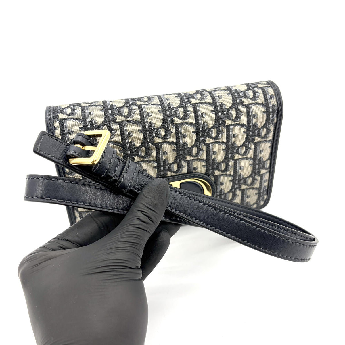 Christian Dior 30 Montaigne 2-in-1 Oblique Canvas, Navy, Other, Clutch