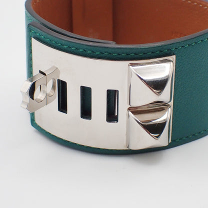 Hermes Collier de Chien Leather, Green, Leather, Bracelet