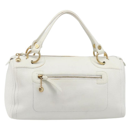 Celine Handbag Leather, White, Leather, Handbag