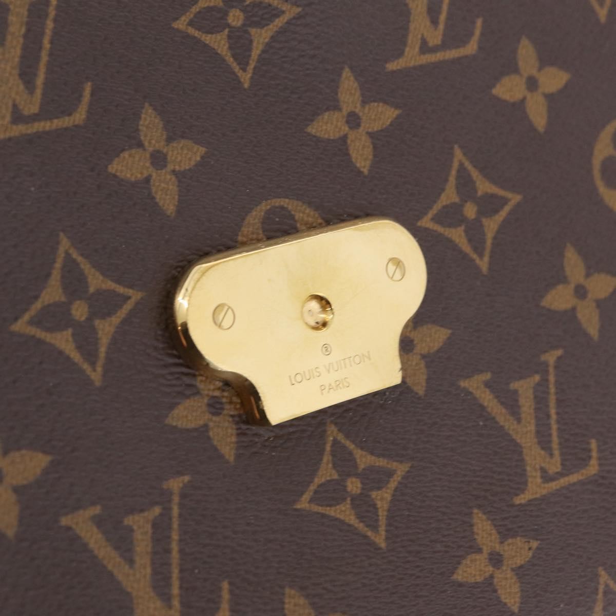 Louis Vuitton Saint Placide Monogram Canvas and Leather, Brown, Canvas, Handbag