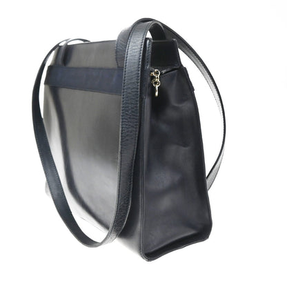 Salvatore Ferragamo Vintage Vara Bow Lizard Embossed Leather, Navy, Leather, Tote Bag