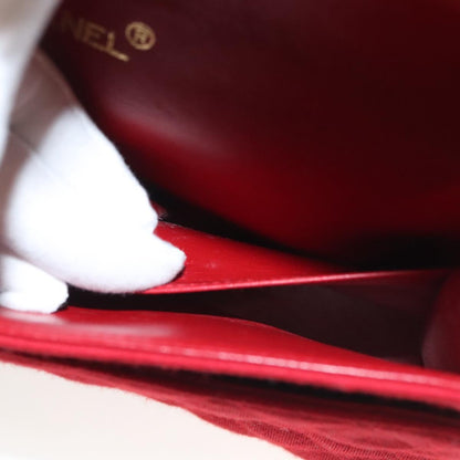 Chanel Vintage Classic Double Flap Bag Quilted Wool, RED, COTTON, Shoulder bag