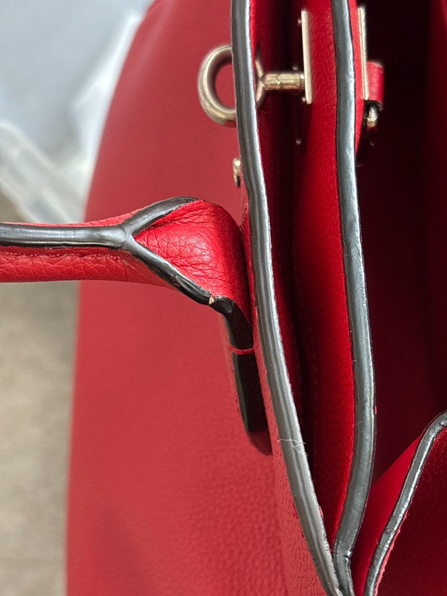 Louis Vuitton City Steamer Leather, Red, Leather, Handbag