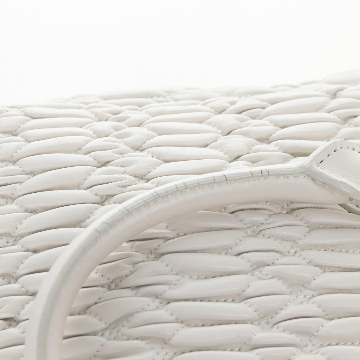 Miu Miu Crystal Convertible Matelasse Leather, White, Leather, Tote Bag