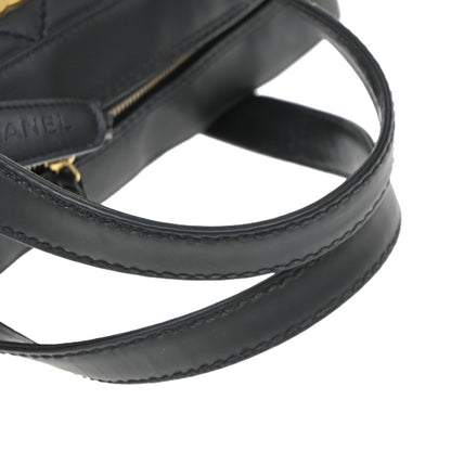 Chanel Wild Stitch Handbag Quilted Calfskin, Black, Leather, Shoulder Bag