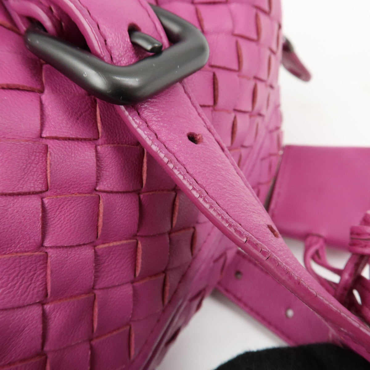 Bottega Veneta Boston Intrecciato Nappa, Pink, Leather, Handbag