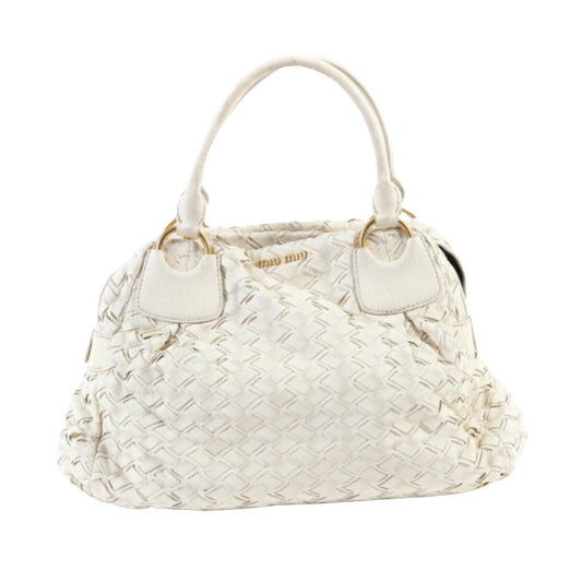 Miu Miu, White, Leather, handbag