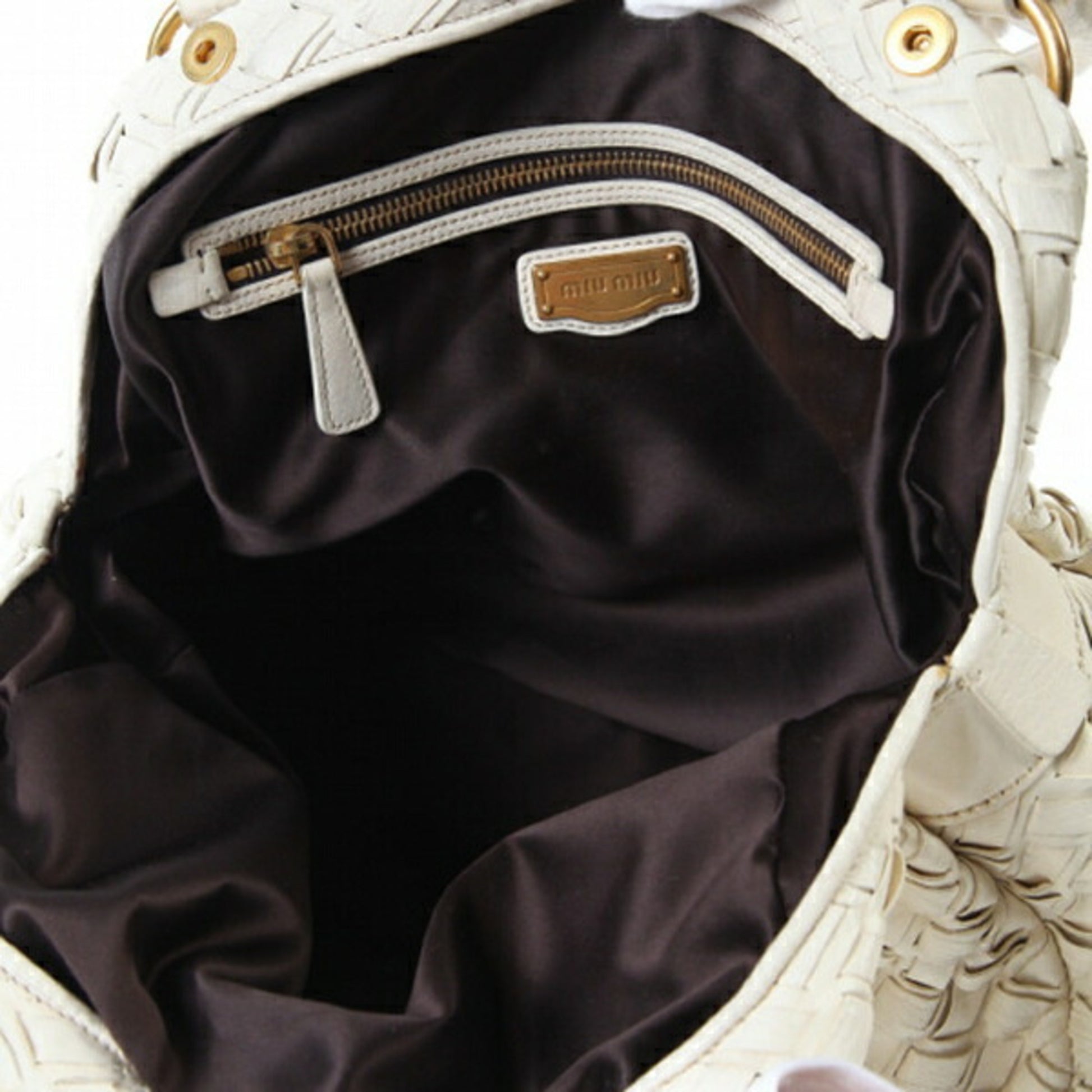 Miu Miu, White, Leather, handbag