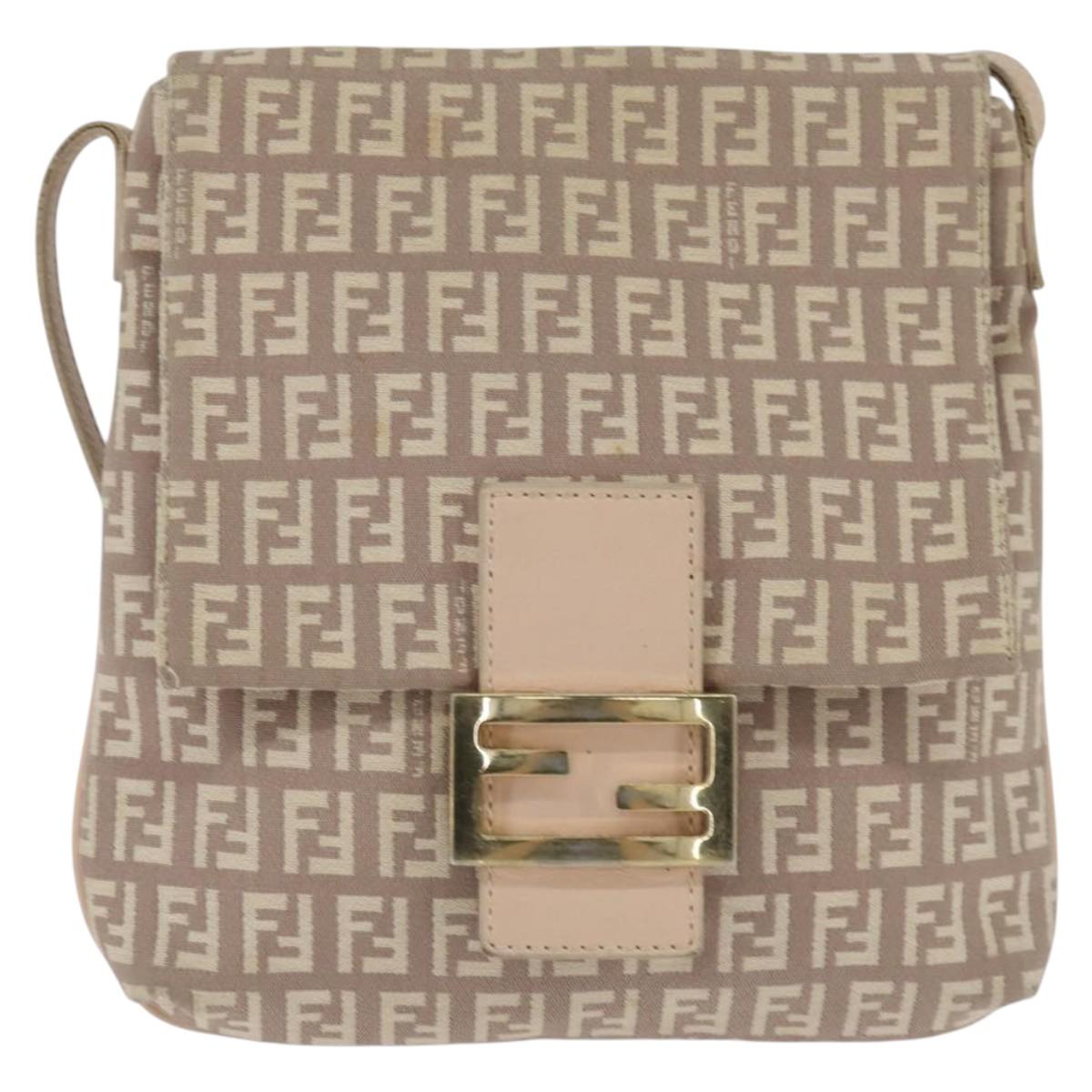 Fendi Mama Messenger Bag Zucca Canvas, BEIGE, CANVAS, Crossbody bag