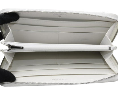 Chanel Trifold Flap Wallet Quilted Caviar, White, Leather, Wallet