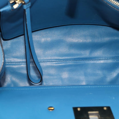 Salvatore Ferragamo Studio Portfolio Leather, Blue, Leather, Briefcase