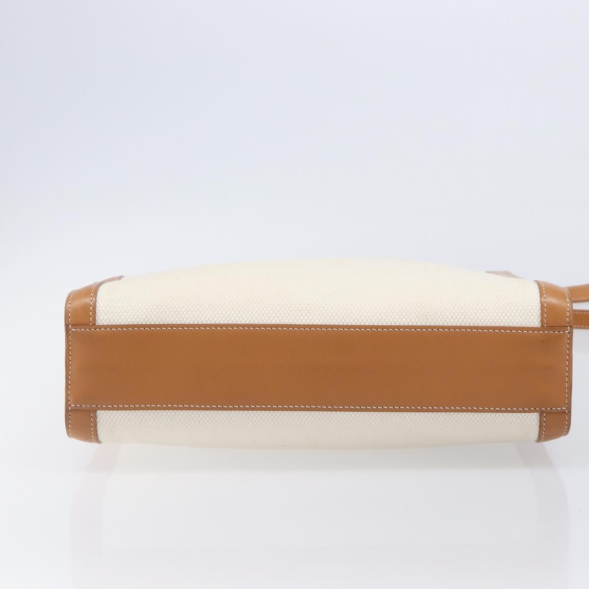 Celine Vertical Cabas Canvas with Leather, Beige, Canvas, Tote Bag
