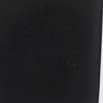 Saint Laurent Letters Zip Clutch Leather, Black, Leather, Clutch