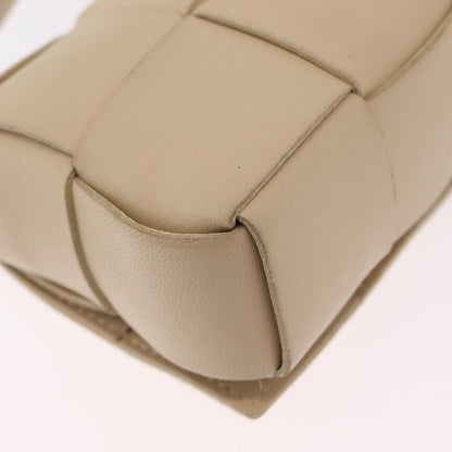 Bottega Veneta Cassette Maxi Intrecciato Leather, Beige, Leather, Crossbody Bag